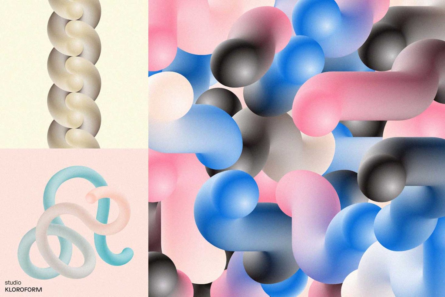 Abstract 3D shapes design in pastel colors for modern graphics, templates, and background mockups suitable for creative projects.