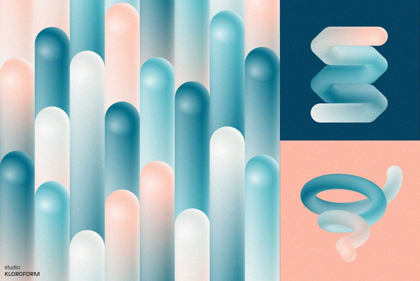 Abstract 3D shapes graphic design with pastel colors for creative backgrounds or elements, perfect for designers looking to enhance modern visuals.