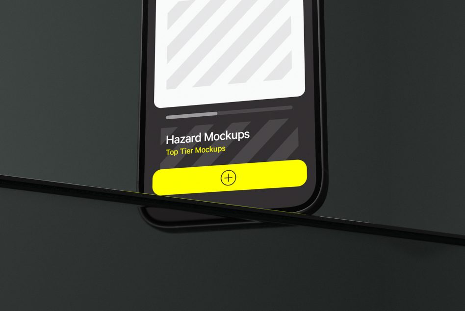 Smartphone screen mockup featuring a sleek design and customizable button, ideal for designers creating digital interface presentations.