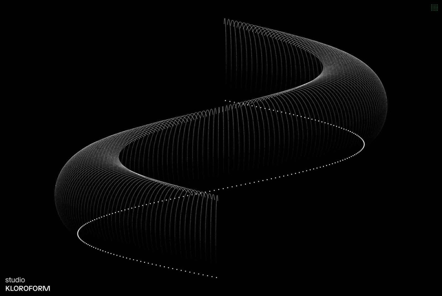 Abstract dynamic line art forming a spiral shape in black background, modern digital graphic, vector template for designers.