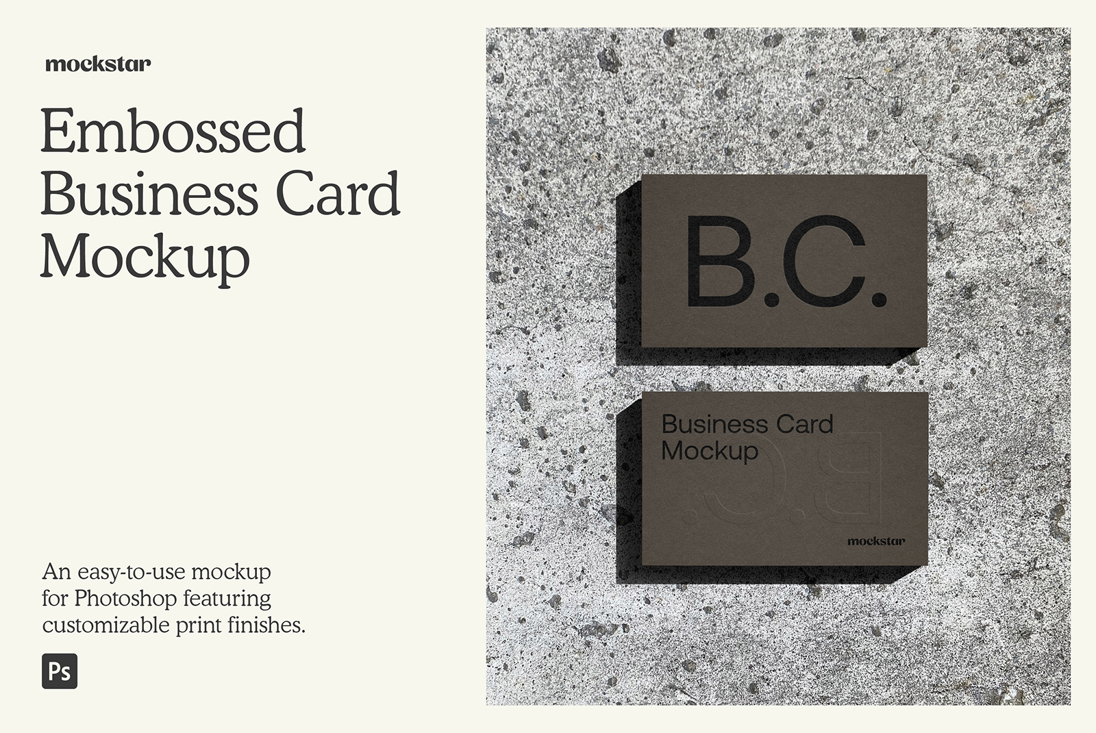 Embossed Business Card Mockup —  — Mockups, Fonts