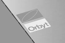 Gray white business cards with oval logo for Orbyt brand