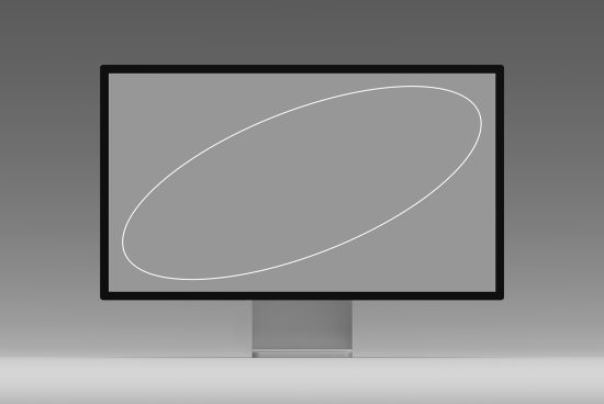Minimalist computer monitor mockup on a simple background, ideal for presenting digital graphics and user interface designs.