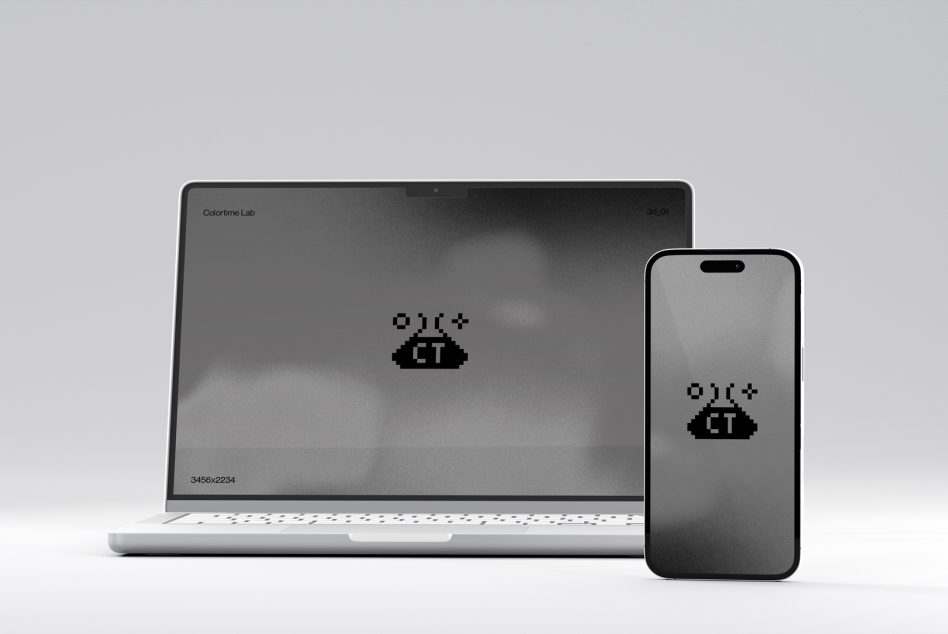 Laptop with phone mockup displaying matching dark interface side by side