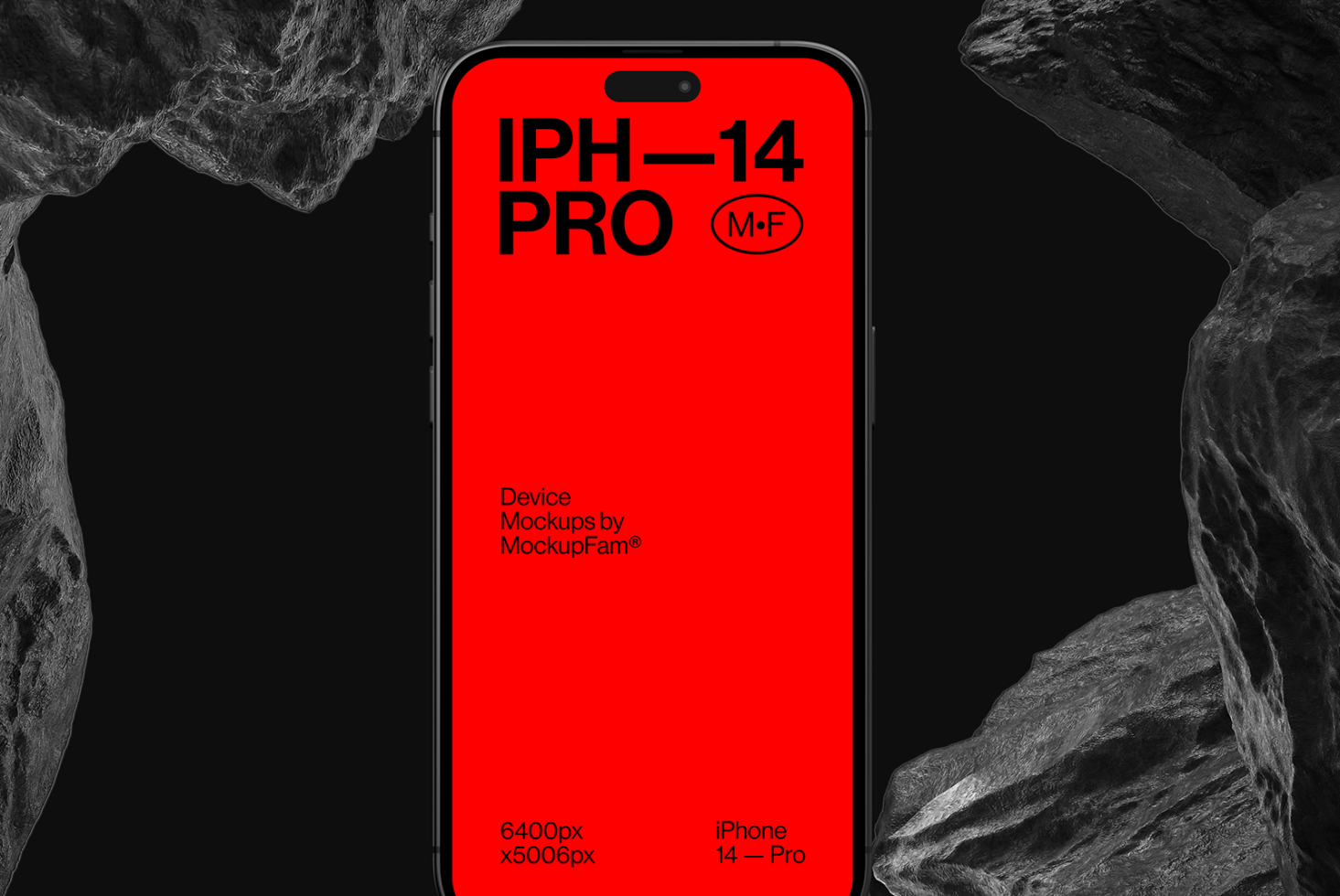 Smartphone mockup with a vivid red screen isolated on a dark textured background, ideal for presenting app designs or mobile interfaces to clients.