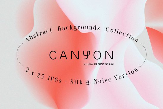 High-quality abstract backgrounds collection by studio KLOROFORM, featuring 2x 25 JPGs, available in silk and noise versions for design projects.