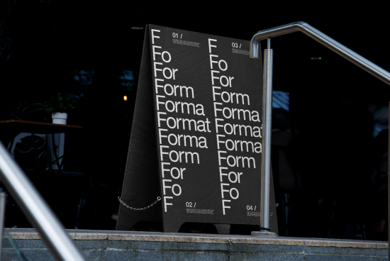 Creative typography display on poster with progressive scaling of the word 'Form' for graphic design inspiration.