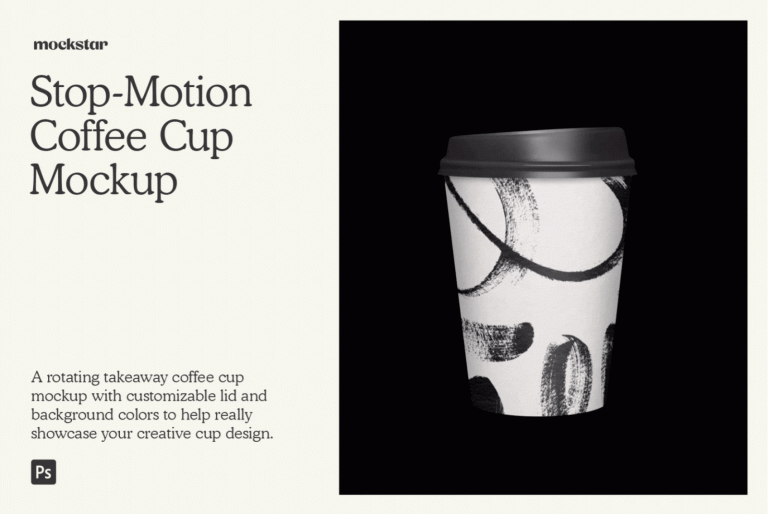 Stop-Motion Animated Coffee Cup Mockup, Packaging Mockup | Supply.Family