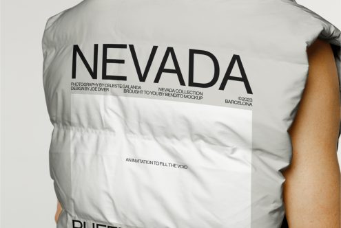 Close-up of a t-shirt mockup with bold NEVADA text design for fashion branding, realistic fabric wrinkles, and editable graphics.