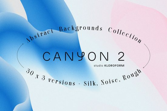 Abstract wavy background Canyon 2 in blue and pink tones with silk noise rough textures for graphic design mockups.