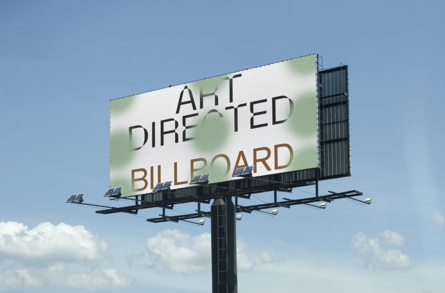 Billboard mockup with clear sky background, editable design for outdoor advertising, perfect for designers to showcase ads or graphics.