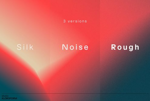 Texture overlay samples with silk, noise, and rough effects in vibrant red to blue gradient for graphic design and mockups.