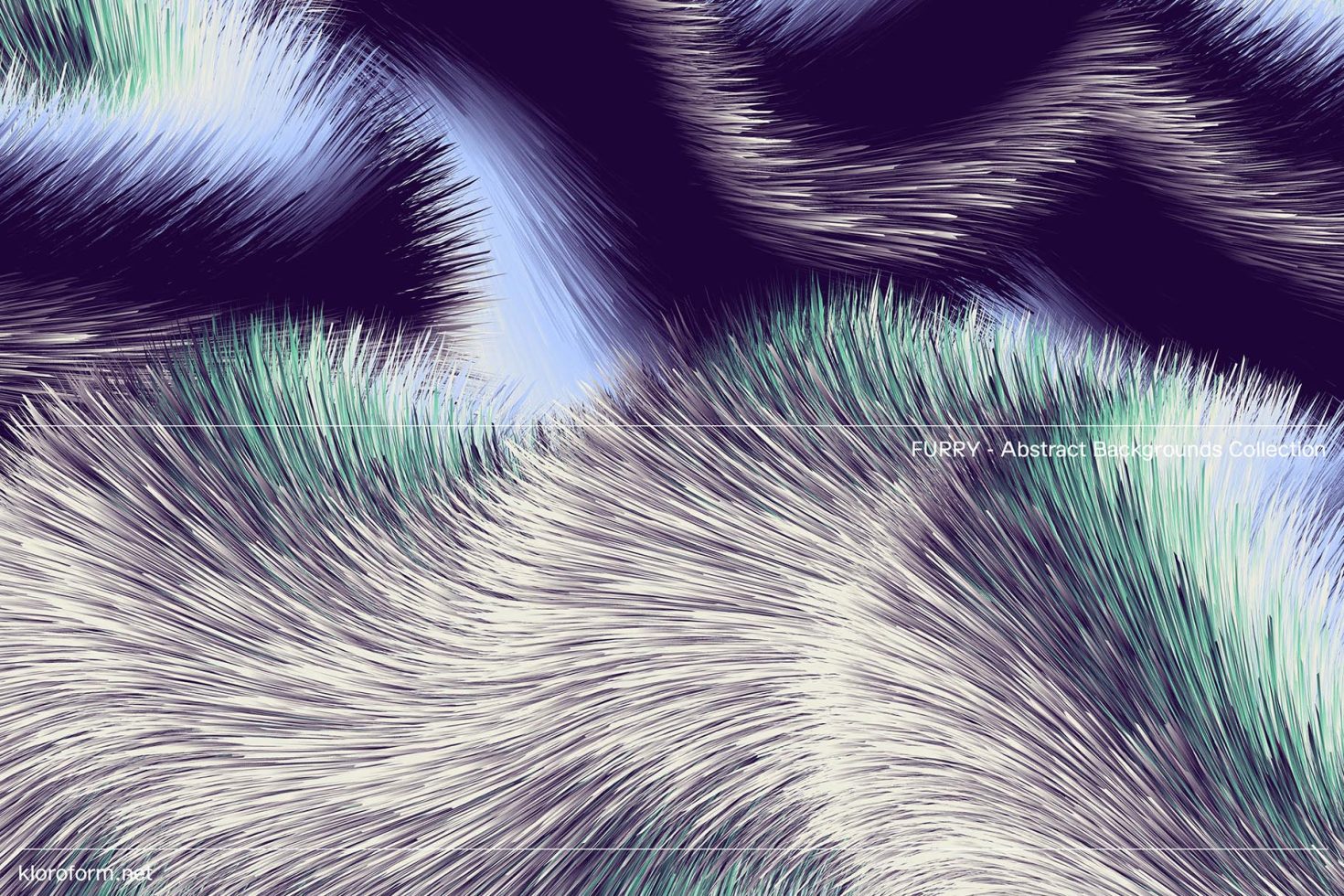 Dynamic furry texture with blue, black, and green hues from Abstract Backgrounds Collection for graphic design projects.