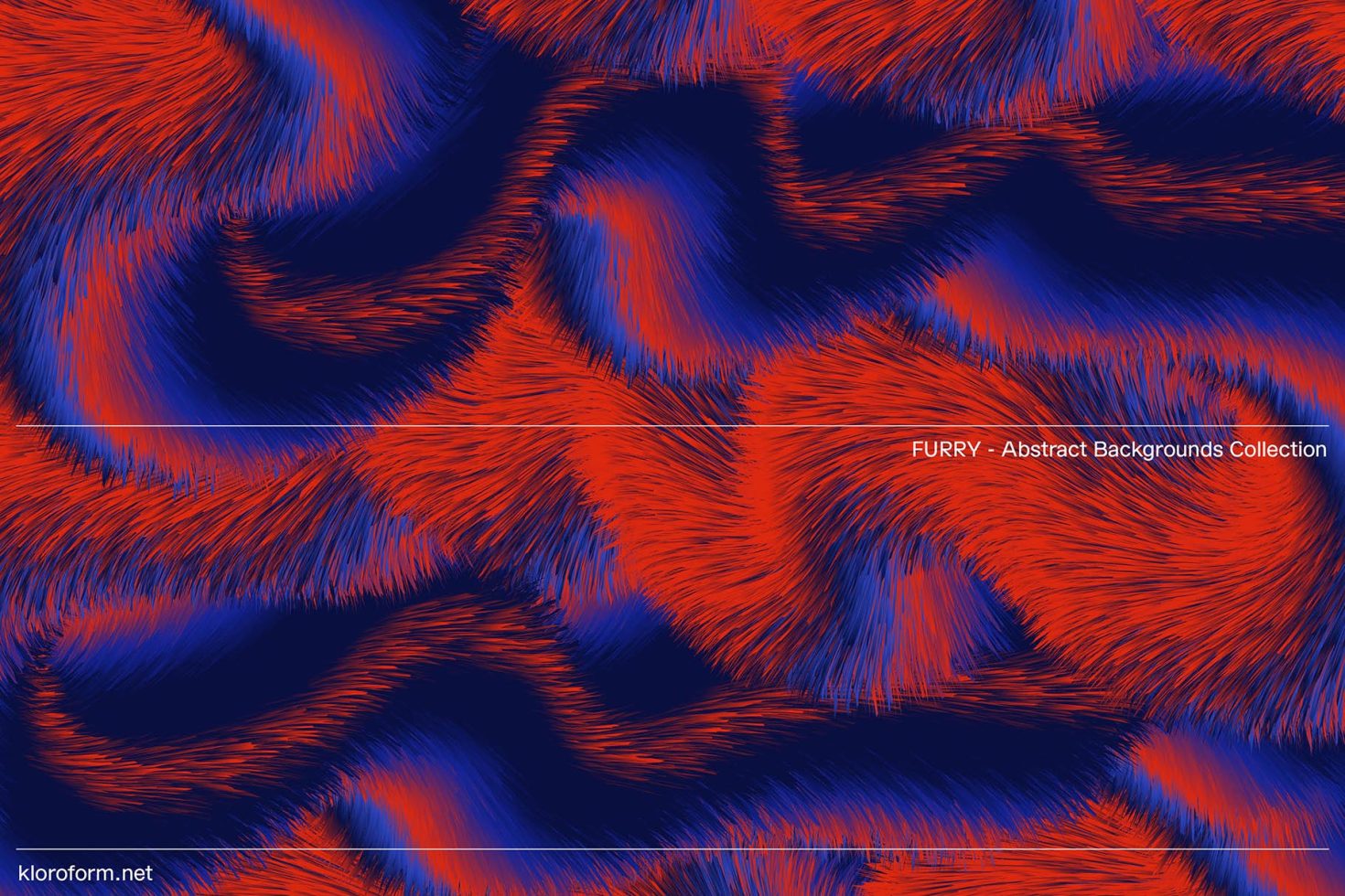 Vibrant red and blue furry texture abstract background for creative design projects, suitable for graphics, mockups, and templates.