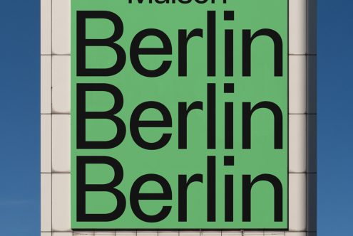 Bold black text reading Berlin multiple times on green background, modern typographic design, clear font graphic for branding.