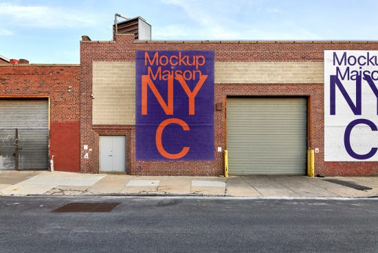 Urban wall mockup with vibrant typography design, ideal for graphic presentations, street-style projects, and city-centric templates.