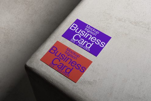 Elegant business card mockup on textured surface, ideal for designers, showcasing professional branding with editable templates.