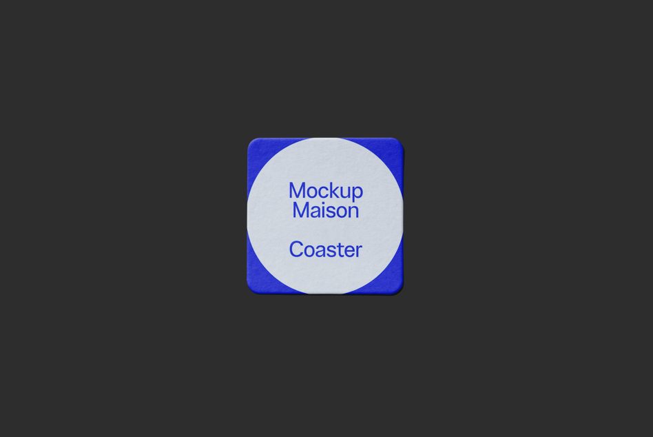 Blue rounded square with white circle in center showing blue text