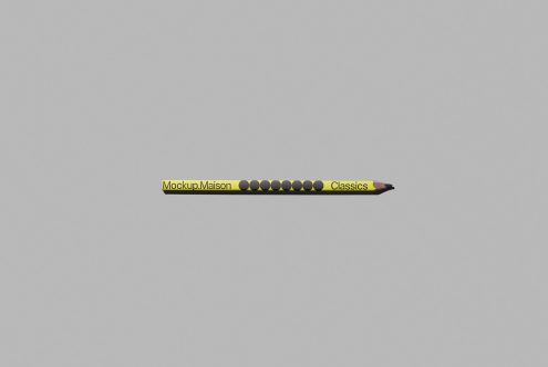 Minimalist pencil mockup on gray background, showcasing branding potential for design assets in the stationery category.