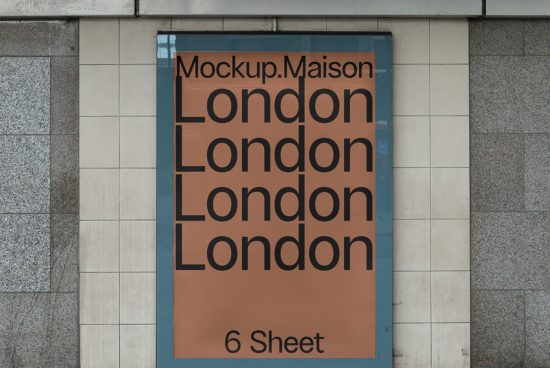 Outdoor billboard mockup on urban building wall featuring bold typography design for advertisement display, suitable for designers.