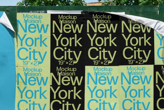 Bold typography poster mockup with the text New York City for graphic design showcasing, urban and modern style for creatives.