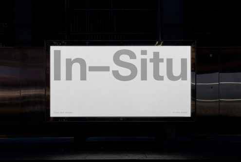 Billboard mockup at night for outdoor advertising designs, featuring large text space, suitable for showcasing fonts and graphics.