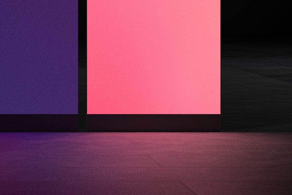 Abstract pink and blue wall mockup textures with grainy shadow detail, perfect for background graphics in designs.