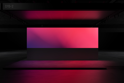 Modern stage mockup with dynamic lighting, vivid pink and blue hues, ideal for presentations and product showcases for designers.