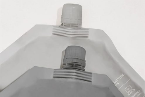 Close-up view of minimalist bottle design mockup for product packaging presentations and advertising in the graphics category.