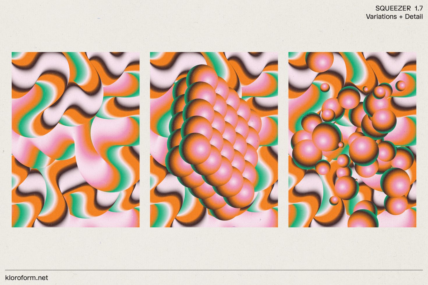 Abstract 3D graphics with wavy patterns and spherical elements in peach, orange, and green shades - ideal for visual design projects.