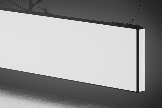 Blank billboard mockup in a dimly lit street environment for outdoor advertising graphic display template.