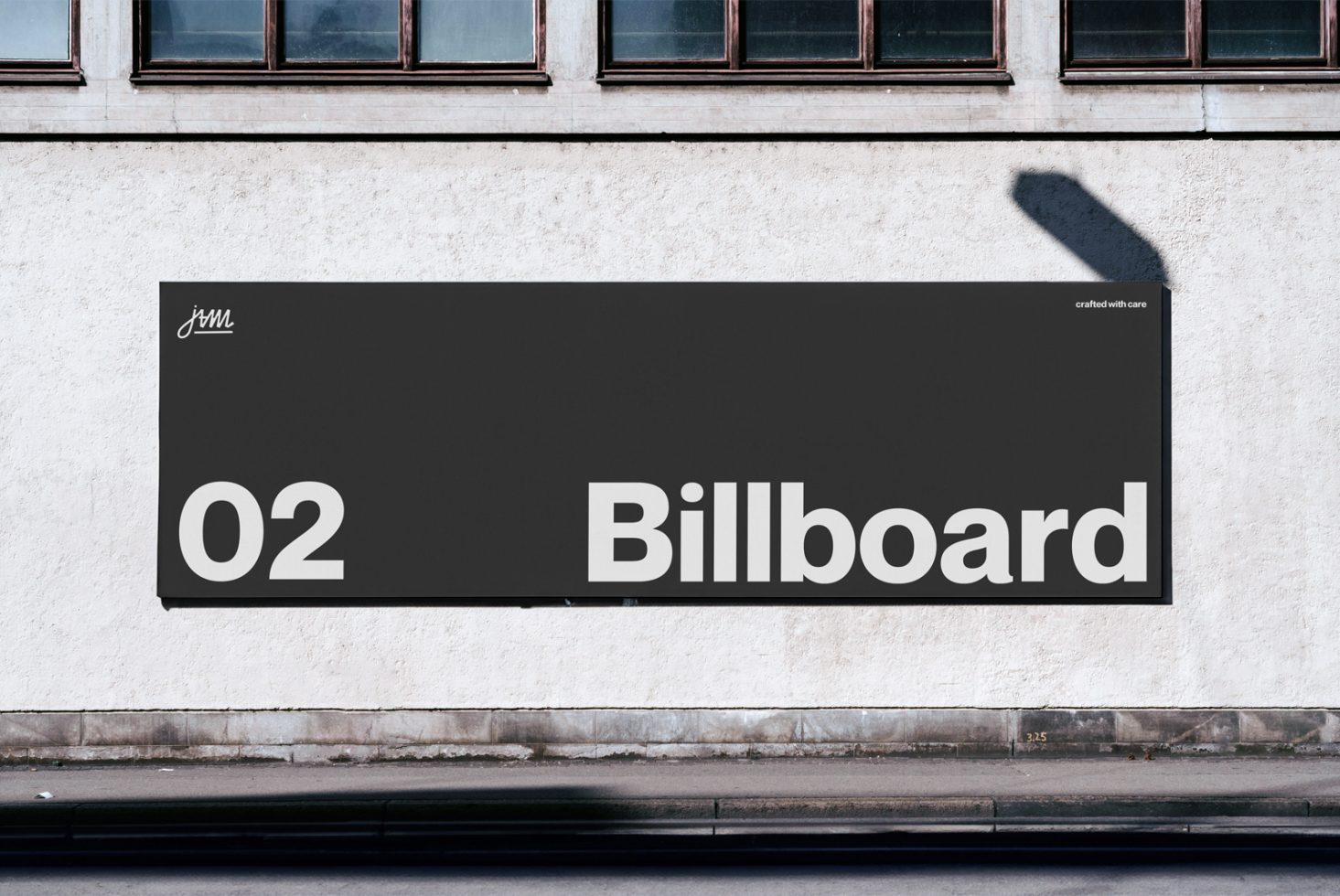 Urban billboard mockup on building exterior for outdoor advertising display, realistic graphic design template.