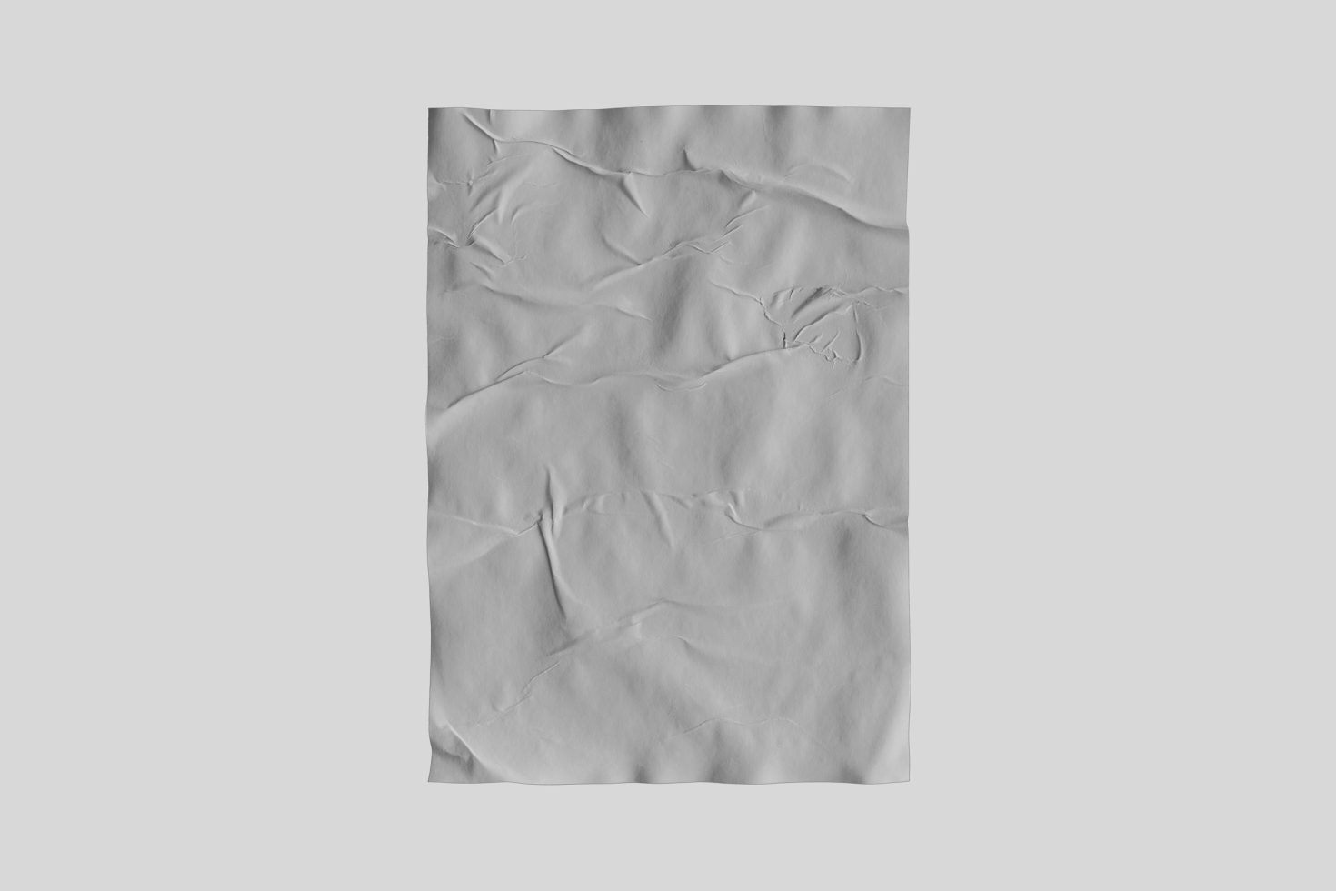 Crumpled white paper texture, high-quality detailed graphic for creative template, mockup background, or design asset.