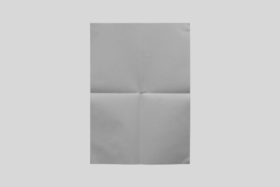Folded blank white paper mockup, high-resolution, isolated on a clean background, versatile design asset for presentations and templates.