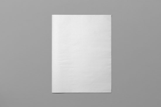 Vertical blank flyer mockup on grey background, paper template design, graphic presentation tool for designers, print ready.