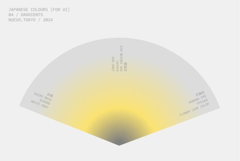 Elegant UI gradient design card with Japanese colors Nuevo Tokyo 2024, offering exquisite shades for digital asset creation.