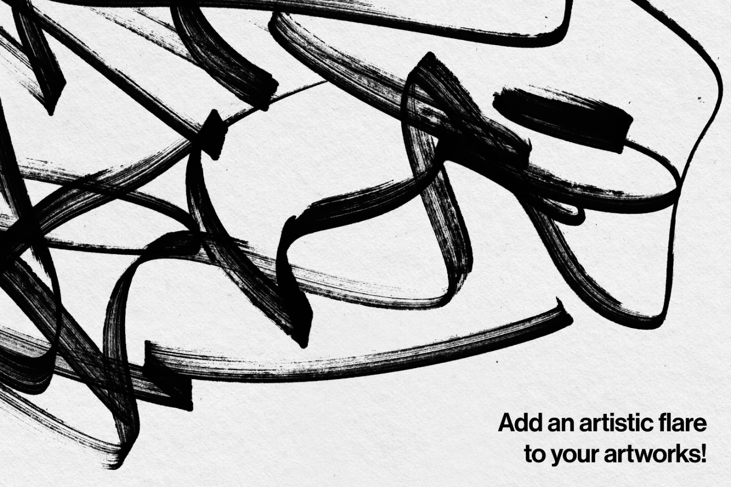 Abstract black brush strokes on white paper texture for creative design projects, perfect for backgrounds, overlays, and artistic graphics.