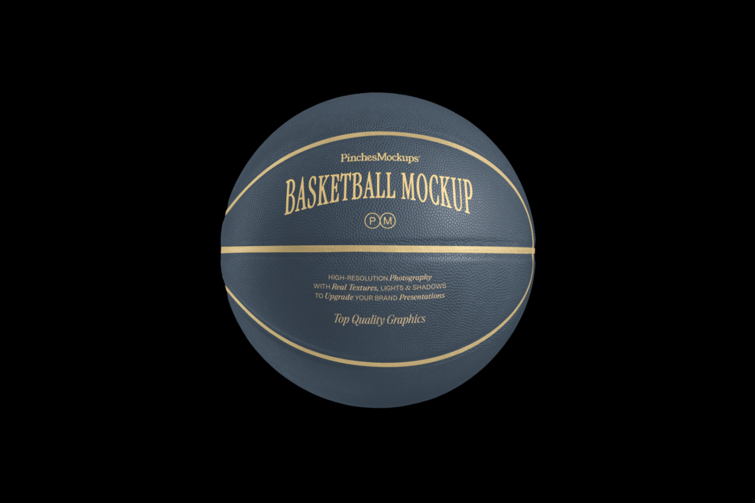 Realistic basketball mockup with high-resolution texture and branding space, ideal for designers to present sports-related designs.