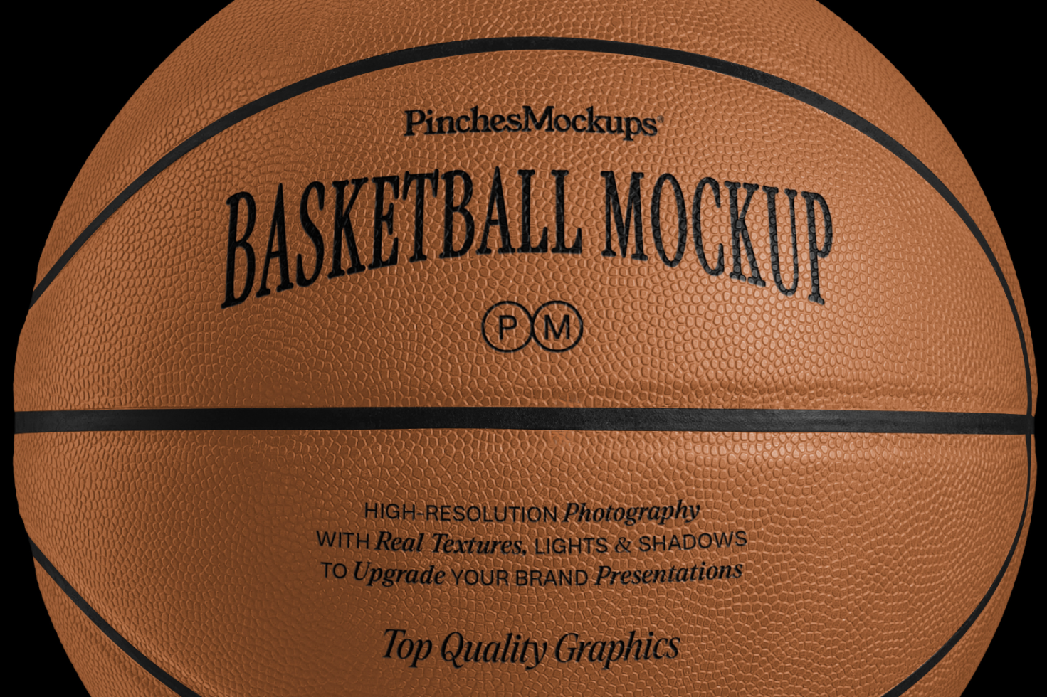 High-quality basketball mockup with realistic textures and branding space, ideal for sports design presentations and graphic projects.