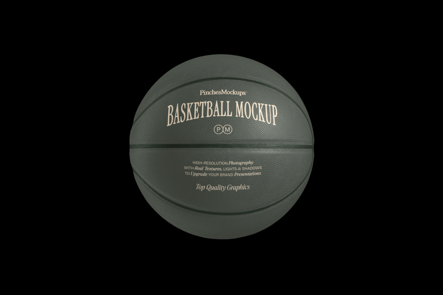 High-resolution basketball mockup with realistic texture, lighting, and shadow effects, ideal for brand presentation design projects.