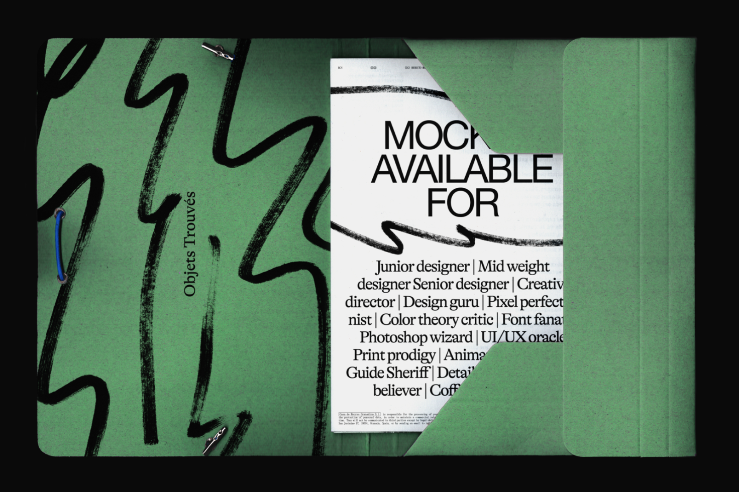 Stylish mockup magazine with green abstract cover design and typographic interior, perfect for designers presentation and portfolio.