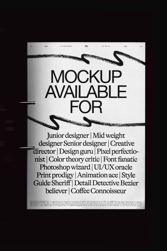 Mockup poster design with creative typography for junior to senior designers, UI/UX pros, and Photoshop experts, ideal for design presentations.