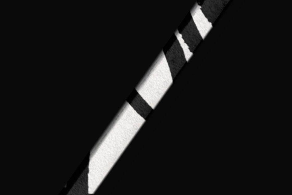 Black white striped pen mockup on dark background