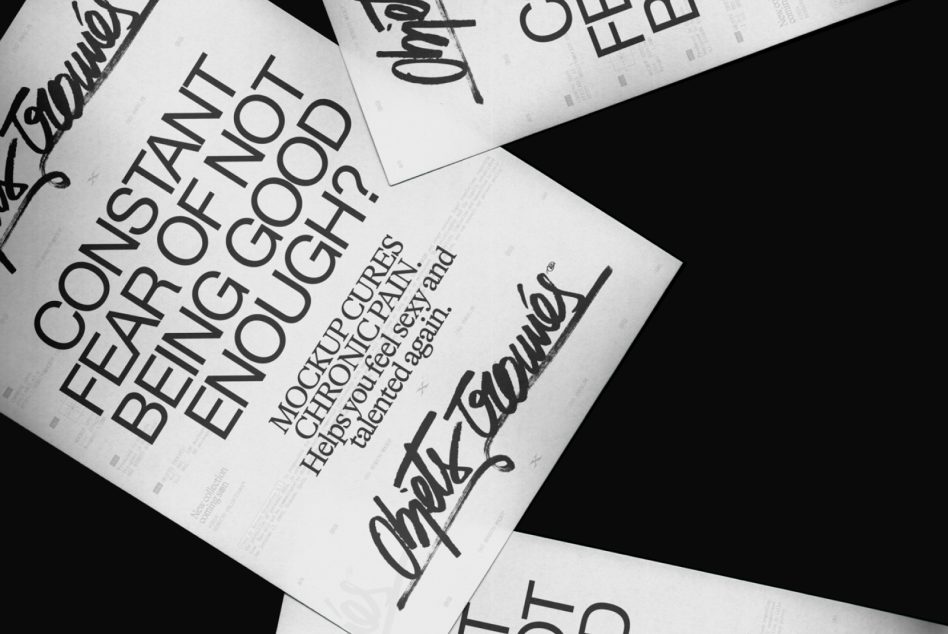 Overlapping newspaper pages with bold typography, mockup for displaying text layouts on print media