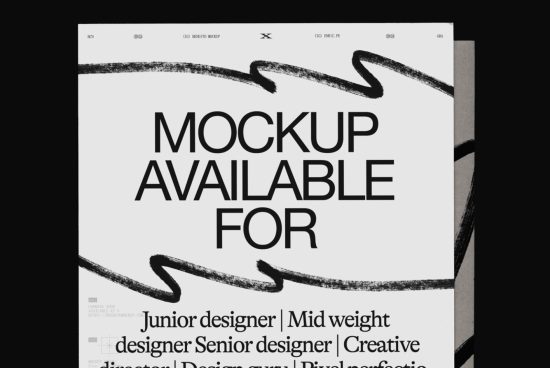 Professional magazine mockup design with bold typography and brush stroke element, perfect for presentation, portfolio showcase, and advertising.