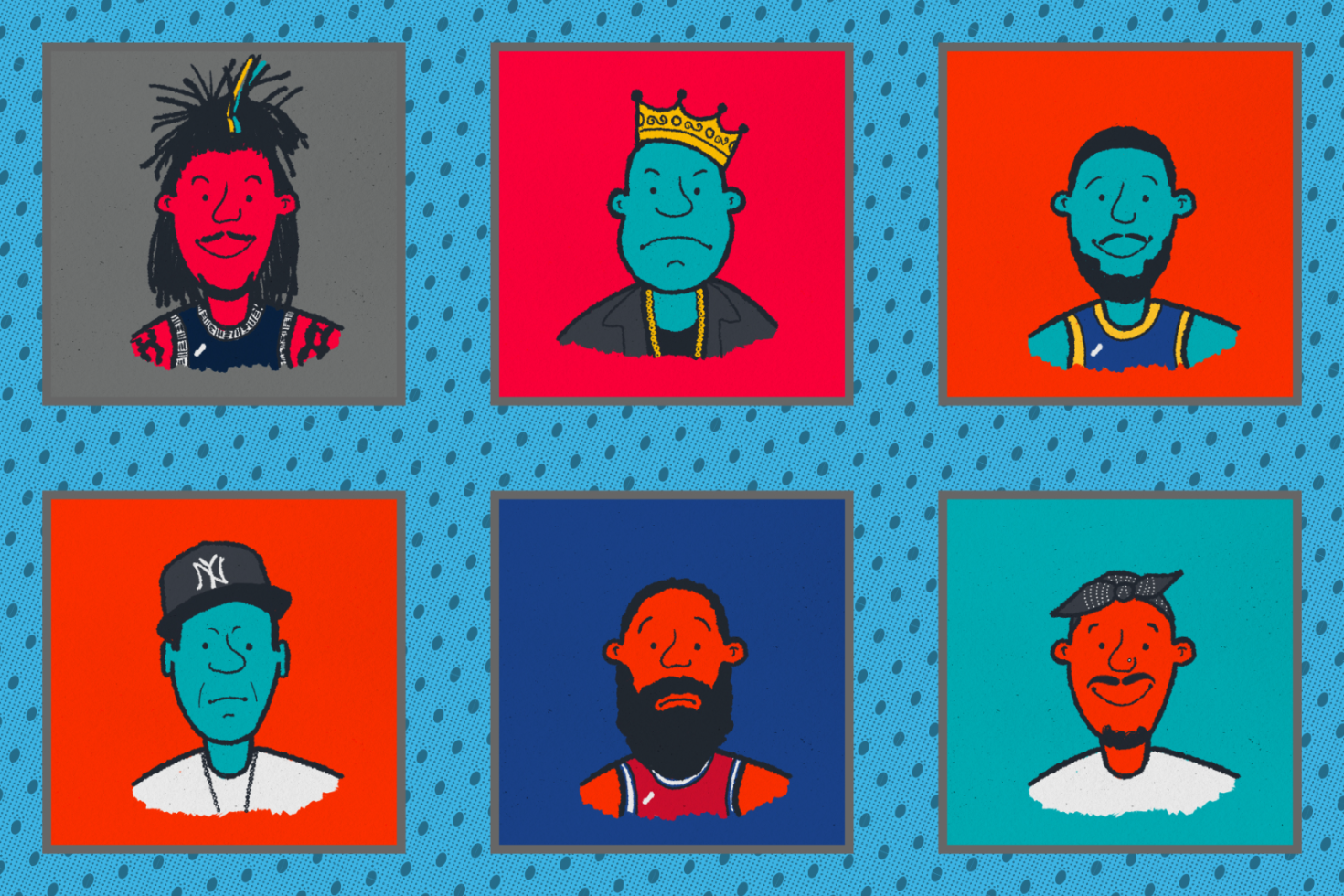 Vector character portraits collection, colorful diverse avatars, modern flat design graphics for web templates, mockups, and creative projects.