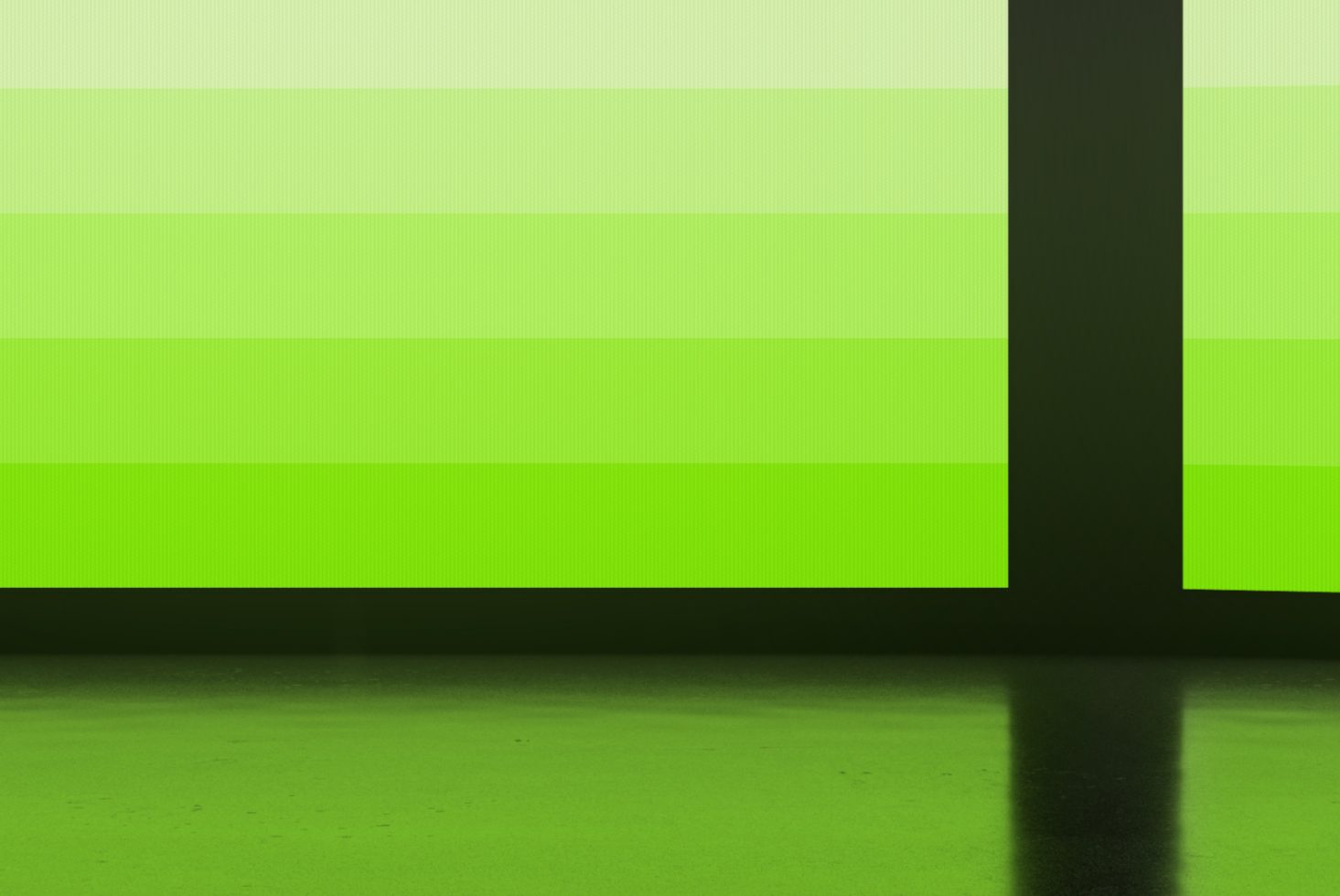 Minimalist green gradient wallpaper with abstract dark shape for modern graphics design, desktop background or creative template.