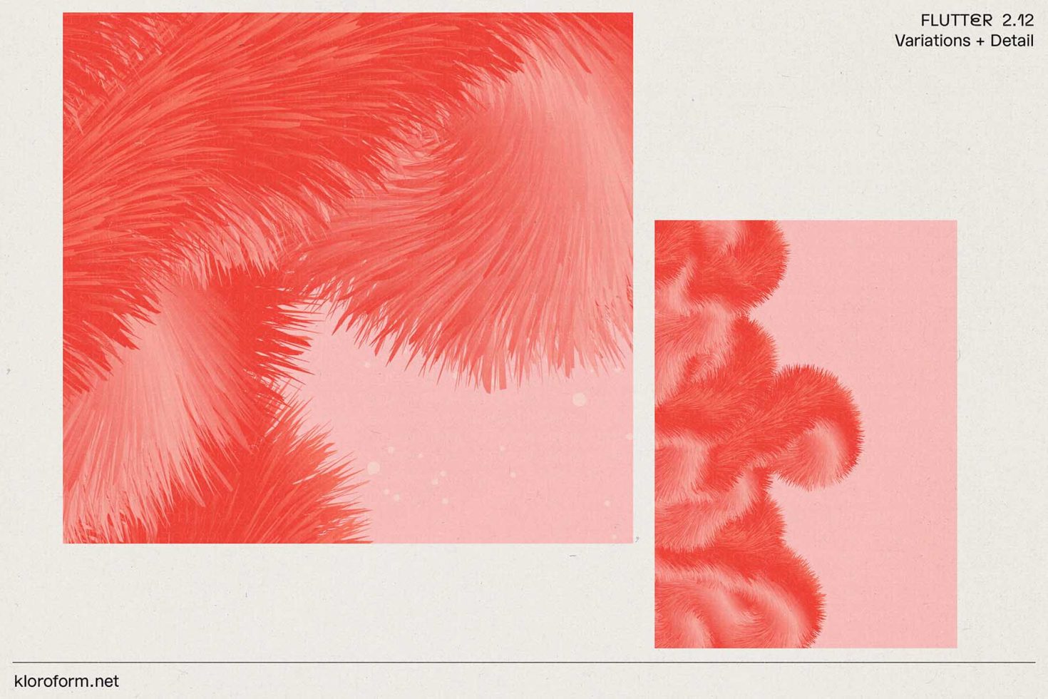 Abstract red feather texture design with variations on pink background, ideal for graphics, templates, and mockup elements for designers.