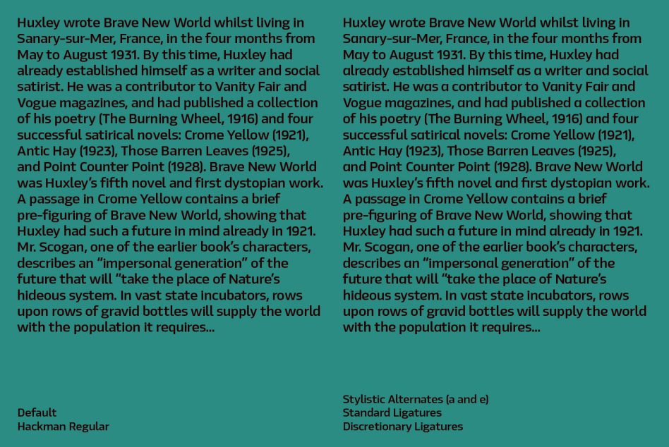Hackman sans serif font supply family