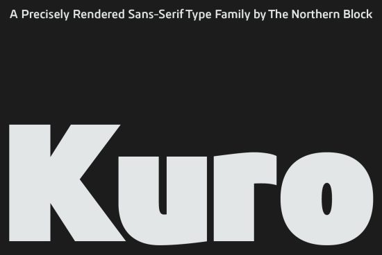 Precisely designed Kuro Sans-Serif Font by The Northern Block, perfect for branding, modern graphic design, and typography.
